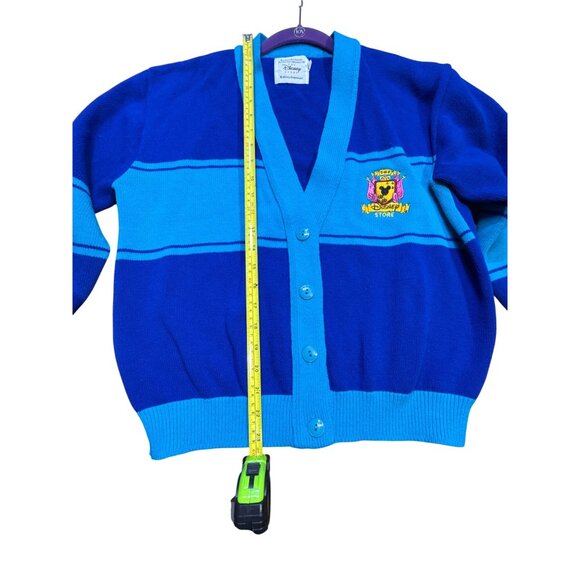 Vintage Disney Store Cast Member Cardigan Sweater Blue Stripes Embroidered Crest - Picture 7 of 16
